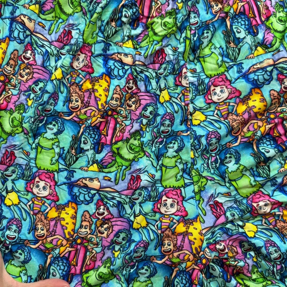 Bedtime Bliss Luca Bamboo Pajama Shorts Mens Large Blue Pixar Sea Monster Lounge